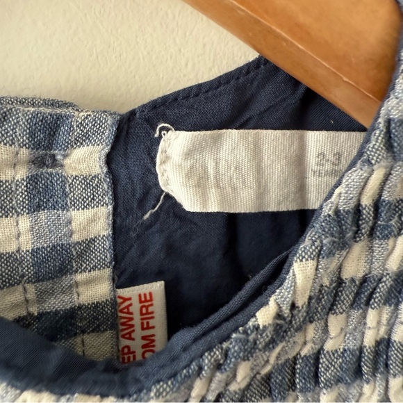 Zara Navy and White Checkered Tiered Dress 2/3 toddler - Picture 5 of 5